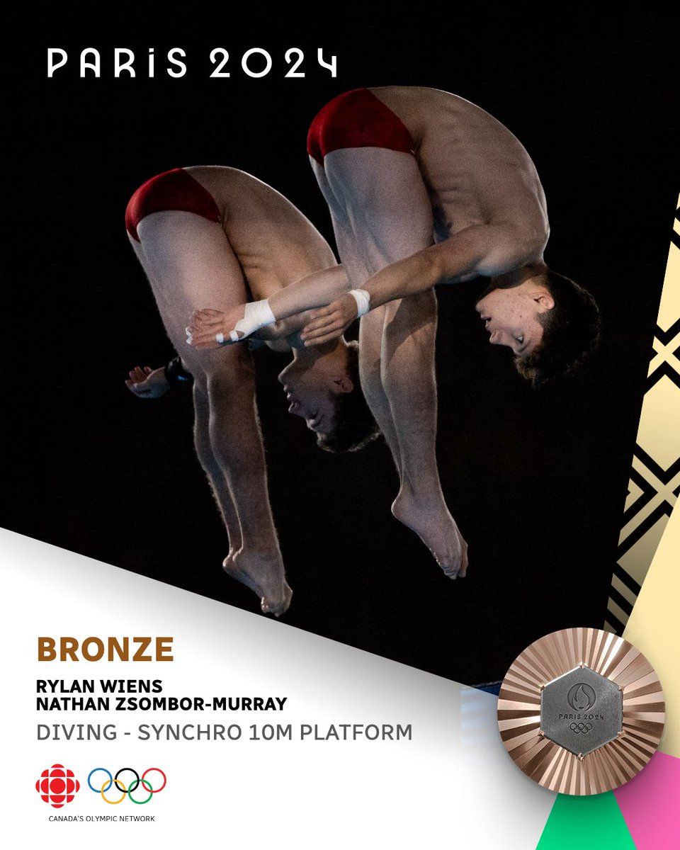 Rylan Wiens, Nathan Zsombor-Murray Win Olympic Bronze in 10m Synchro Diving 🥉